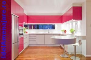 dulapuri de bucatare rou cu alb